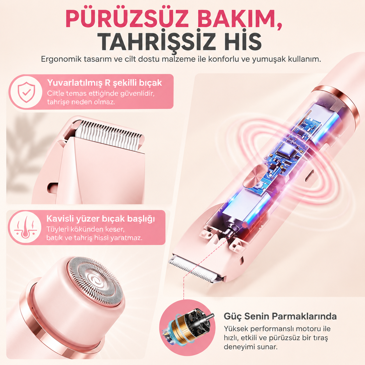 BELSUNA™ SilkyTrim 2'si 1 Arada Kadın Bakım Cihazı