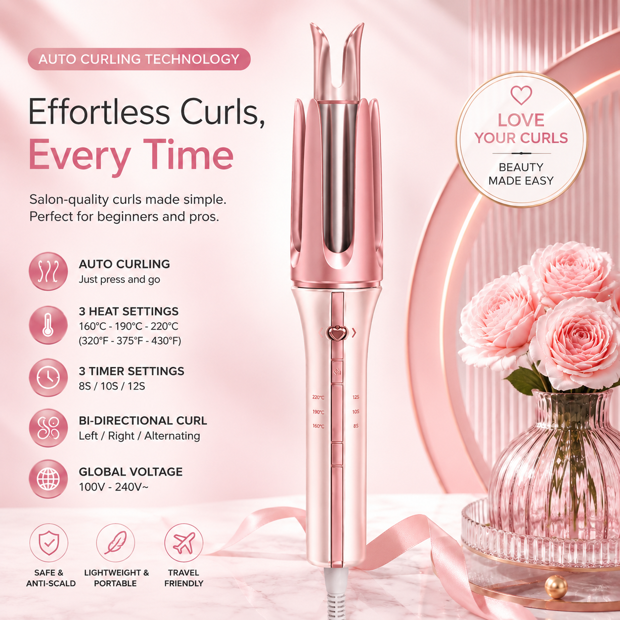 BELSUNA™ AirCurlPro – Automatic Hair Curler
